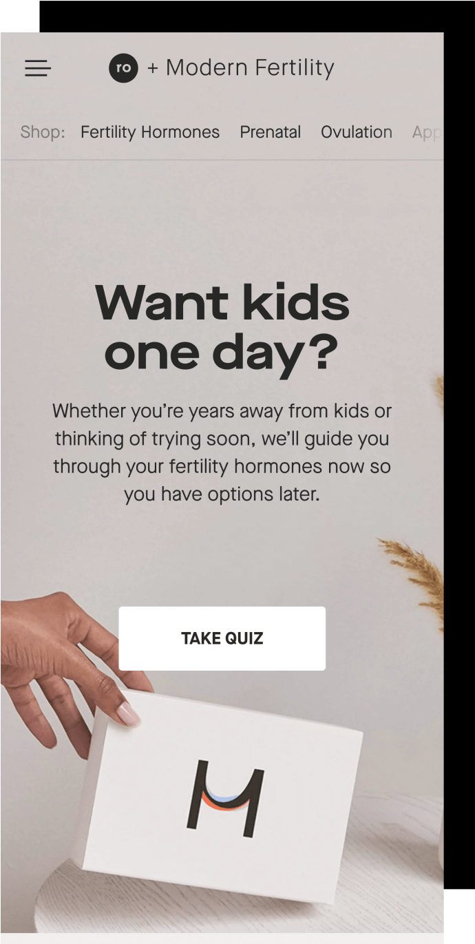 modern fertility mobile websites